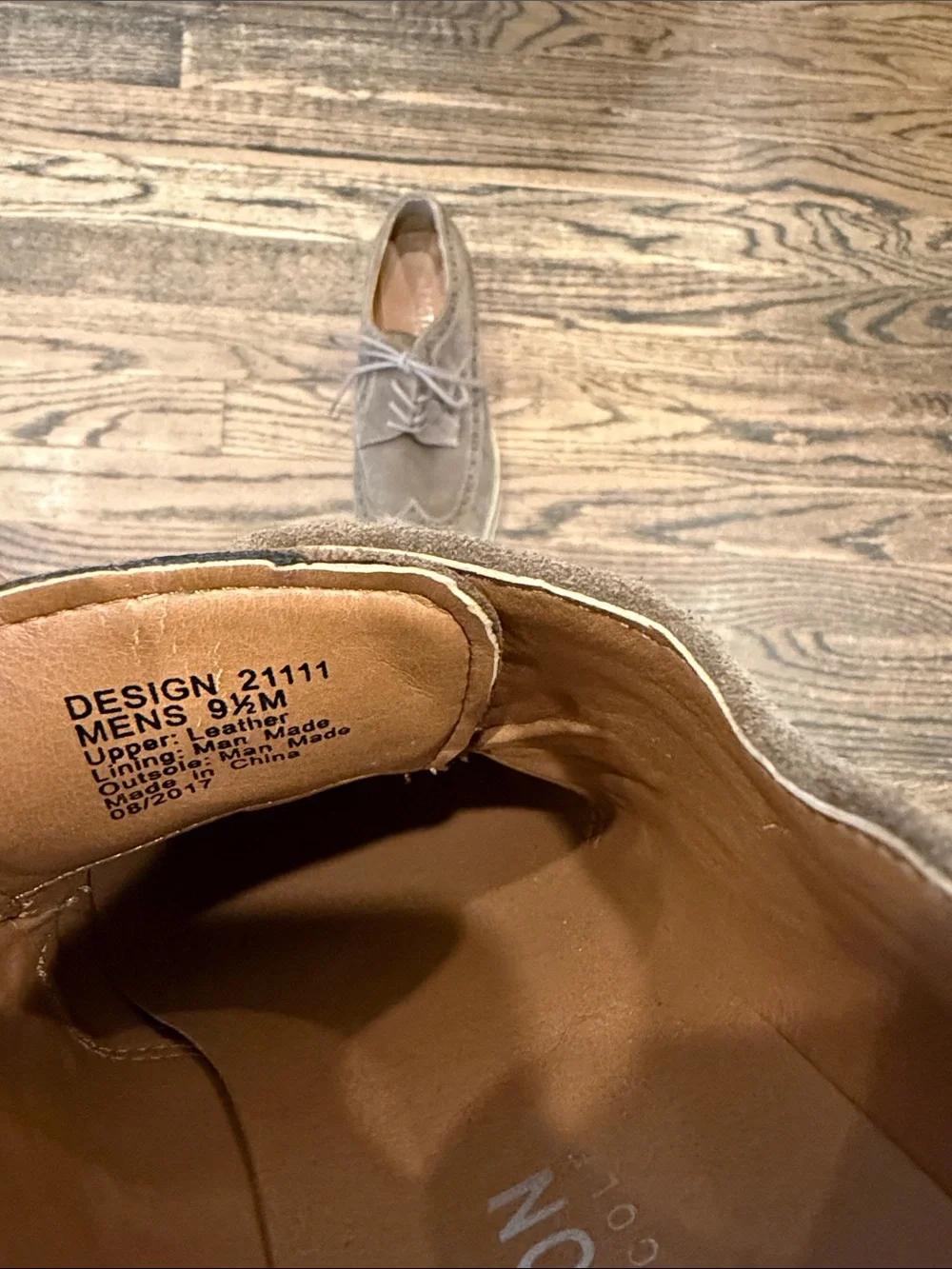 Reaction Kenneth Cole Taupe Suede Wingtip Derby Shoes